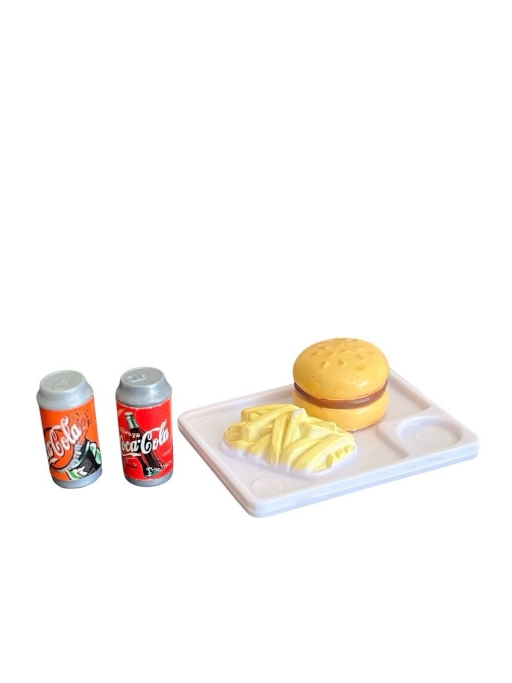 Mattel Barbie Doll Fast Food Meal Tray Burger Fries Soda Food 3 Piece Set